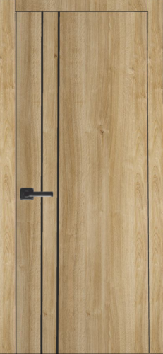 Межкомнатная дверь модель Омега Санторини натуральный/ кромка АБС черная с 4-х сторон 600х2000