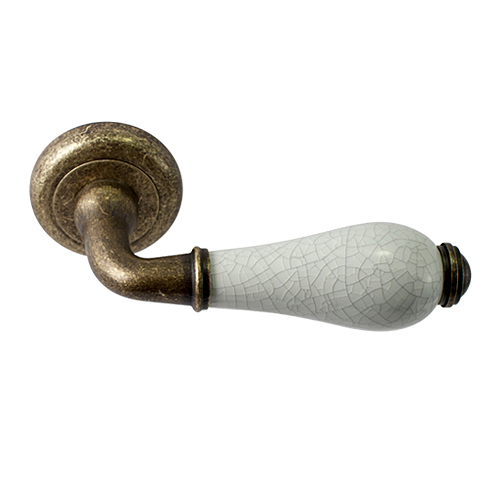 Дверная ручка Pallini Париж PAL-Z13 МОВ/L Состаренная бронза/Шампань керамика