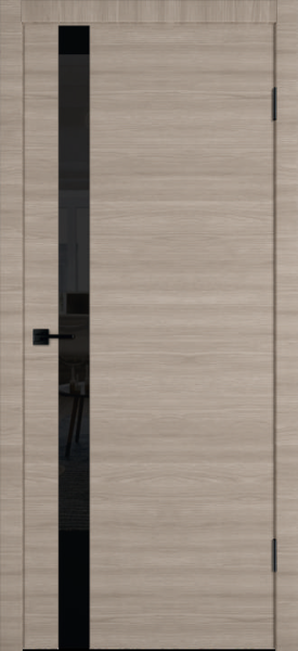 Межкомнатная дверь VFD Solo ДО Red Oak/ Black Gloss 600х2000