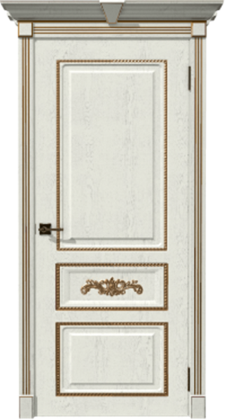 Межкомнатная дверь Дубрава Сибирь Амелия ДГ Белый ясень пат.золото 600х2000