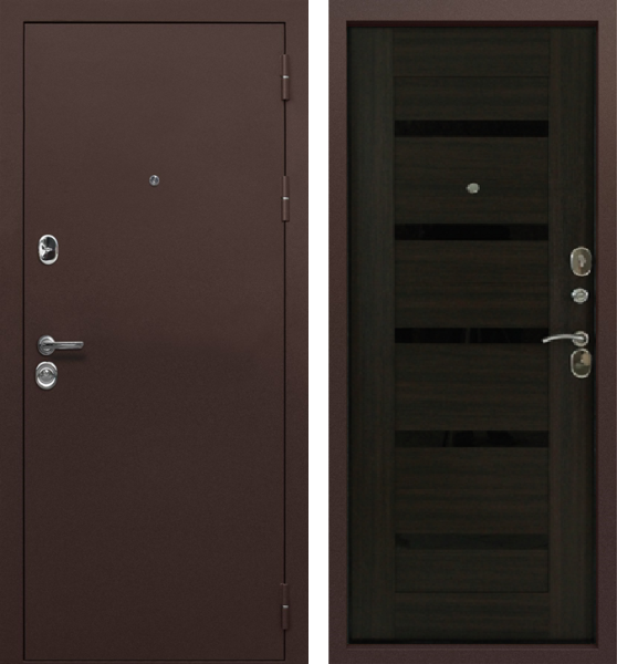 Входная дверь Optimum Триумф экошпон Медь/ Венге ЧС 960х2050 Левое