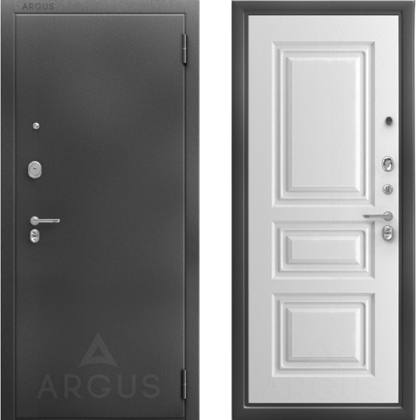 Входная дверь Argus ДА 64 Скиф Антик серебро/ Роял вуд белый 870х2050 Левое