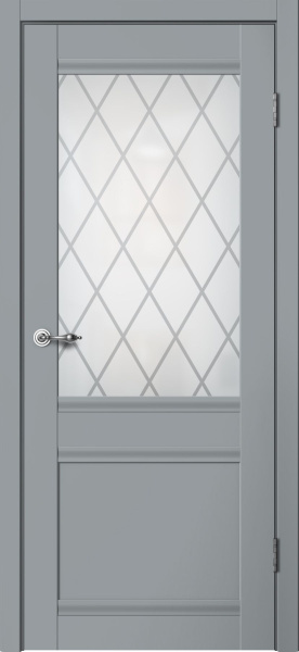 Межкомнатная дверь FlyDoors C1 ДО Эмалит Серый/ Мателюкс 900х2000