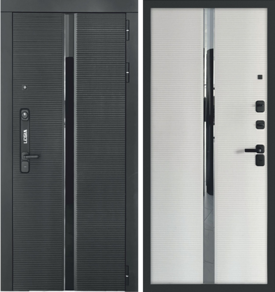 Входная дверь Страж LEGIA РЖ Черный карбон/ Чесура светлая 960х2050 Левое
