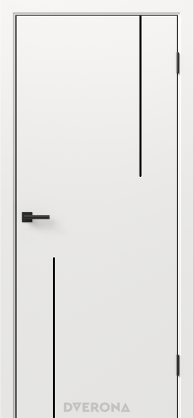 Межкомнатная дверь DVERONA Орион 2.3 ПЭТ Эдельвейс/ кромка АБС черная 900х2000