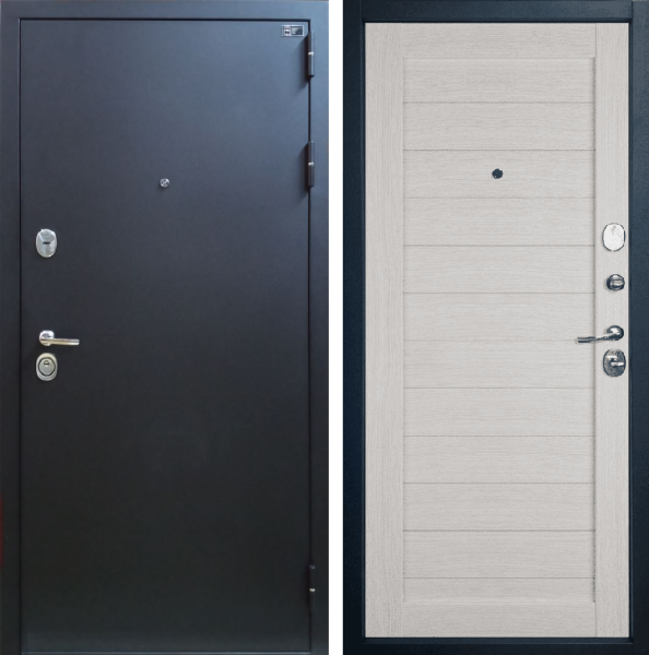 Входная дверь VFD Expert Pro 3K Atum 6 Букле черный/ Bianco 860х2050 Левое