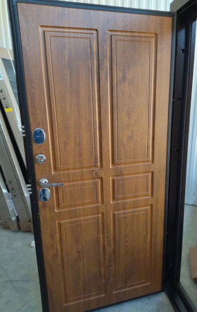 Входная дверь с терморазрывом Промет Термо Норд Антик медь/ Золотистый дуб 980х2050 Левое