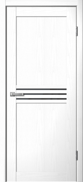 Межкомнатная дверь FlyDoors 237 ДО Ясень белый/ Черный лакобель 900х2000