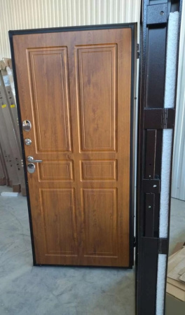 Входная дверь с терморазрывом Промет Термо Норд Антик медь/ Золотистый дуб 980х2050 Левое