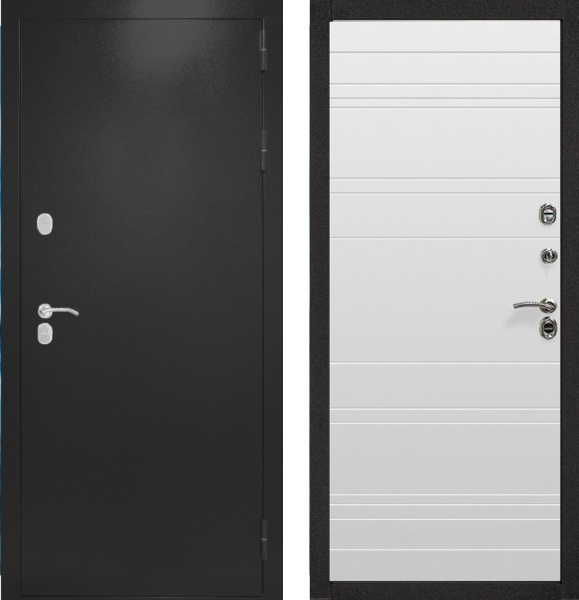 Входная дверь с терморазрывом Дверной континент Термаль Норд Антик черный/ Ясень белый 860х2050 Левое