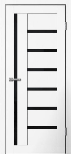 Межкомнатная дверь FlyDoors 217 (B4) ДО Ясень белый/ Черный лакобель 900х2000