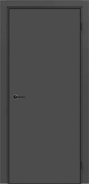 Межкомнатная дверь FlyDoors MATRIX 50 AB Дарк Грей/ кромка Алюм.черная с 4-х сторон 600х2000 (Защелка магнит. WC)