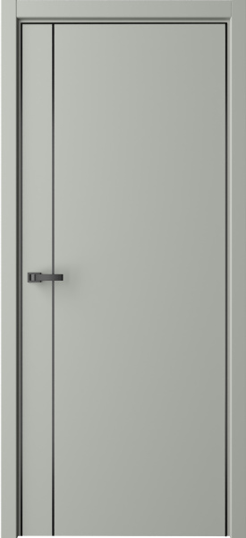 Межкомнатная дверь Albero Лайн-4 ДГ Серый/ кромка Алюм.хром с 3-х сторон 900х2000 (Защелка магнит. WC)