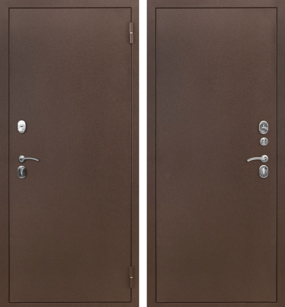 Входная дверь с терморазрывом Страж 3К Тепло металл Антик медь 860х2050 Левое