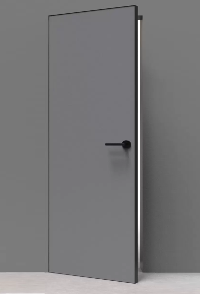 Скрытая дверь Олимп ИНВИЗИБЛ 3 Грунтованное/ кромка черная 600х2000 (КОМПЛЕКТ)