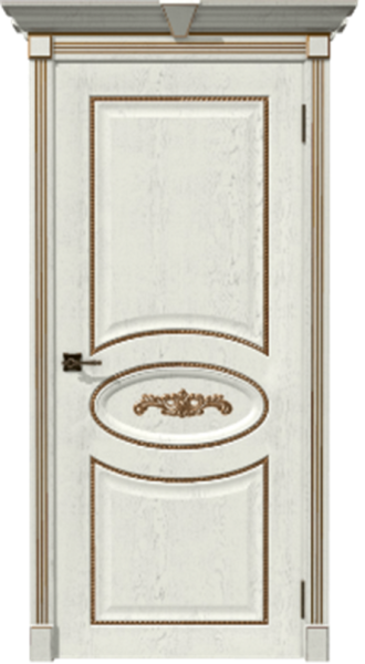 Межкомнатная дверь Дубрава Сибирь Валенсия ДГ Белый ясень пат.золото 600х2000