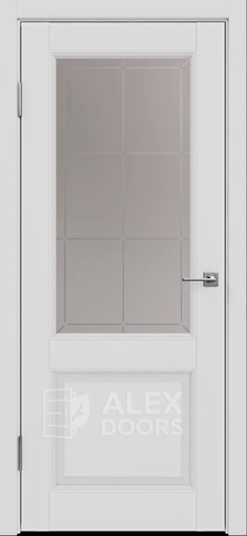 Межкомнатная дверь ALEX DOORS Марта 6 ДО Силк маус/ Английская решетка 600х2000