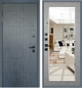 Входная дверь Страж 3К Квадра с зеркалом Бетон графит/ Бетон светлый 960х2050 Правое