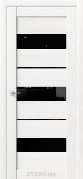 Межкомнатная дверь DVERONA Зета Дуб белый/ Черный лакобель 900х2000