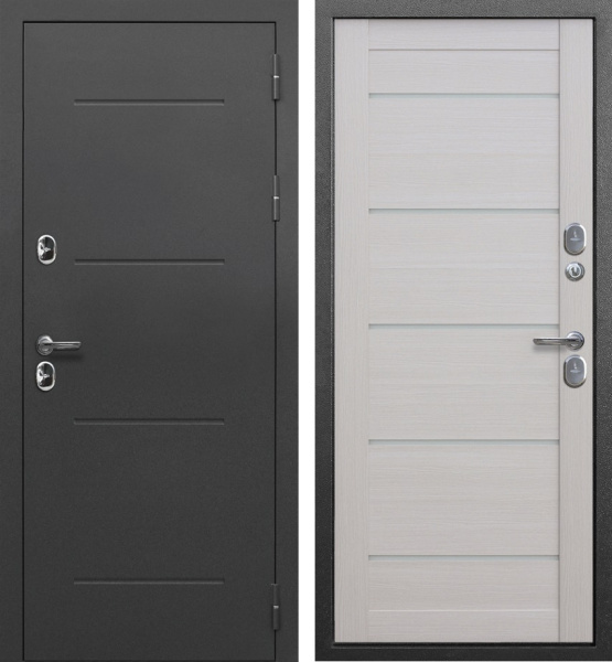 Входная дверь с терморазрывом Ferroni ISOTERMA царга Антик серебро/ Лиственница бежевая 860х2050 Левое