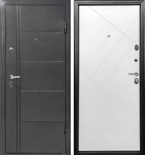 Входная дверь Форпост 65 Антик серебро/ Белый 860х2050 Левое