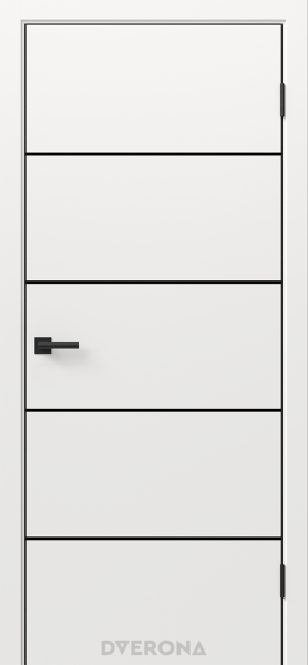 Межкомнатная дверь DVERONA Виста 4.1 ПЭТ Эдельвейс/ ABS черная 600х2000