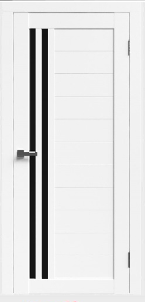 Межкомнатная дверь модель 13 ДО Эмалит белый/ Черный лакобель 900х2000
