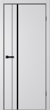 Межкомнатная дверь Optimum Л7 ПЭТ Серый/ ABS черная 900х2000