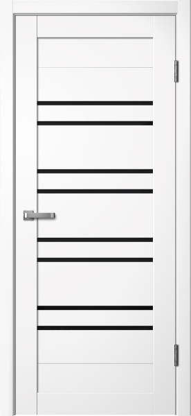 Межкомнатная дверь FlyDoors 282 Эмалит Белый/ Черный лакобель 900х2000