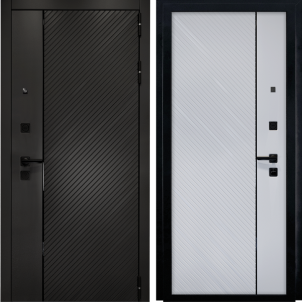 Входная дверь KOVA Эмира Софт черный/ Силк сноу 860х2050 Левое