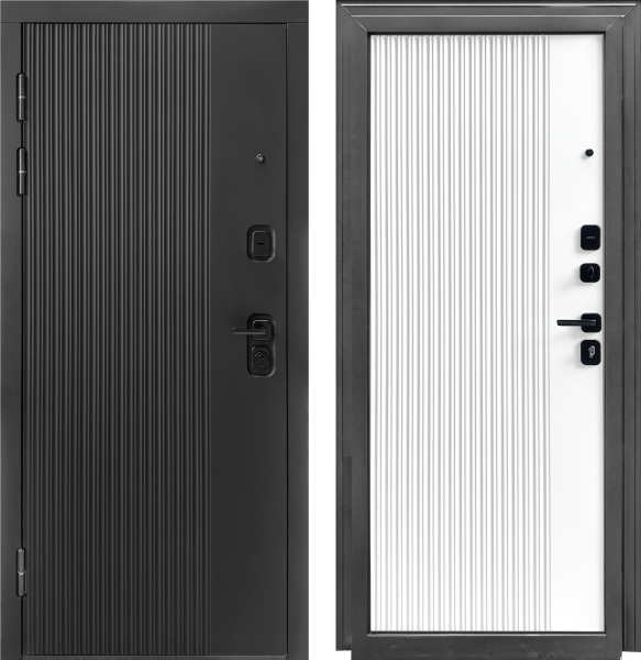 Входная дверь Форпост Спарта Антрацит/ Белый 960х2050 Левое