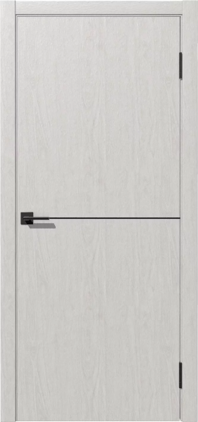 Межкомнатная дверь Дубрава Сибирь Комета 1 Ясень снежный/ кромка ПВХ черная 600х2000