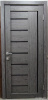 Межкомнатная дверь модель 01 ДО Дуб серый/ Черный лакобель 900х2000