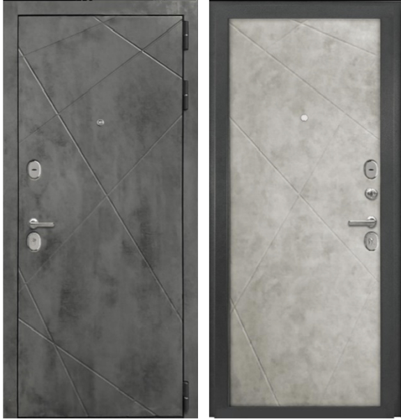 Входная дверь KOVA Юпитер Бетон темный/ Бетон светлый 860х2050 Левое