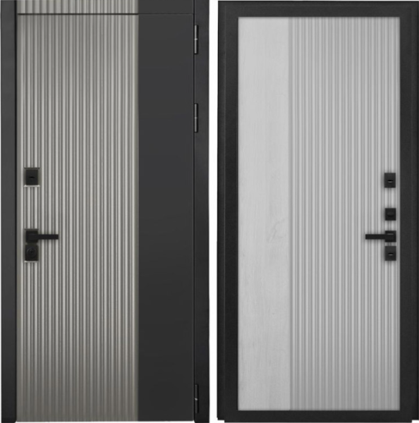 Входная дверь KOVA Quinta Софт графит/ Дуб беловежский 860х2050 Левое