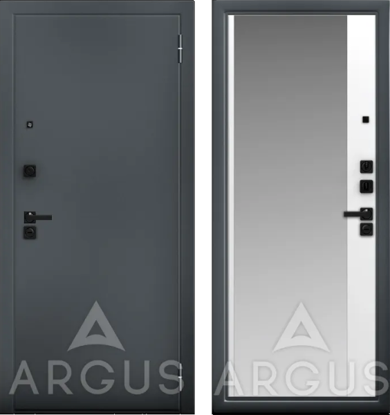 Входная дверь Argus ДА 86 Магнум Букле графит/ Эмалит арктик 870х2060 Левое