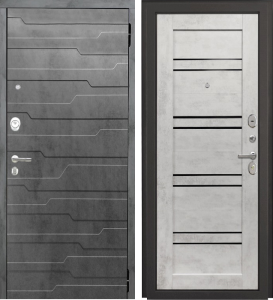 Входная дверь KOVA Сатурн Бетон темный/ Бетон светлый 860х2050 Левое