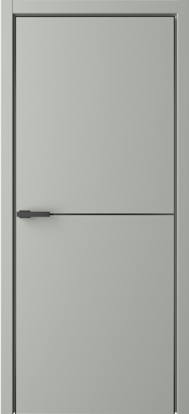 Межкомнатная дверь Albero Лайн-2 ДГ Серый/ кромка Алюм.хром с 3-х сторон 900х2000 (Защелка магнит. WC)