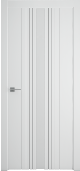 Межкомнатная дверь Albero Геометрия-8 ДГ Белый/ Белый лакобель 900х2000 (Защелка магнит. WC)