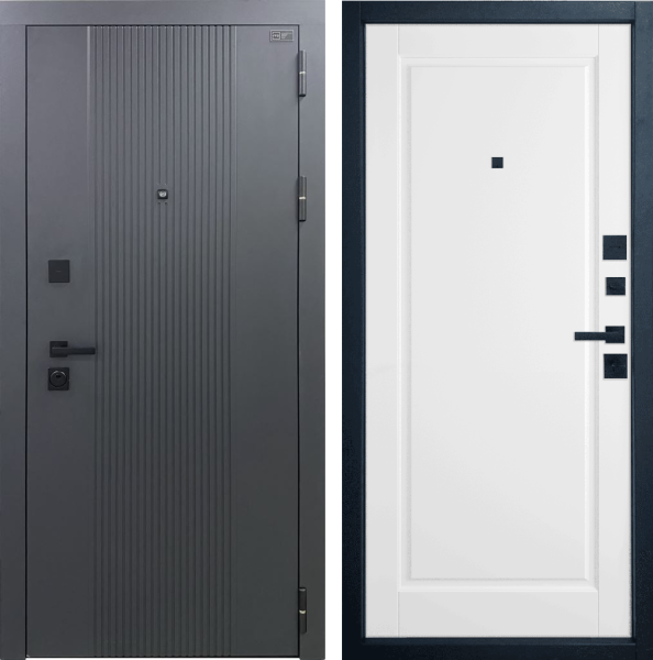 Входная дверь VFD Balance Twin Glanta Sharkskin/ Emalex Ice 860х2050 Левое