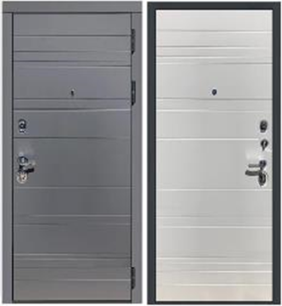 Входная дверь Сударь МД-39 Серый матовый/ Белый матовый 860х2050 Левое