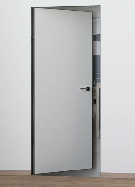 Скрытая дверь Олимп ИНВИЗИБЛ 4 внутр.откр. Грунтованное/ кромка черная 900х2000 (КОМПЛЕКТ)