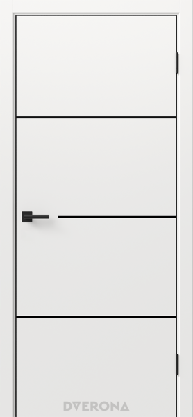 Межкомнатная дверь DVERONA Виста 3.1 ПЭТ Эдельвейс/ кромка АБС черная 900х2000