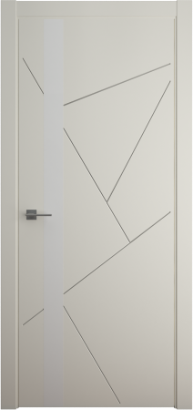 Межкомнатная дверь Albero Геометрия-6 ДГ Латте/ Белый лакобель 600х2000 (Защелка магнит. WC)