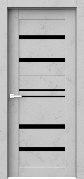 Межкомнатная дверь INFODOORS Grace 302 ДО Бетон светлый/ Черный лакобель 600х2000