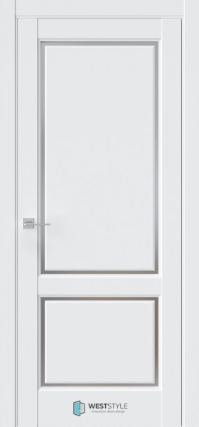 Межкомнатная дверь WestStyle LVT 3 ДО Emlayer белый/ Сатинат белое 600х2000