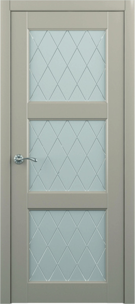 Межкомнатная дверь Albero Эрмитаж-3 ДО Серый/ Мателюкс рис."Ромб" 900х2000