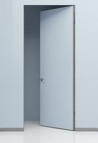 Скрытая дверь Олимп ИНВИЗИБЛ 4 внутр.откр.  Грунтованное/ кромка хром 800х2300 (КОМПЛЕКТ)