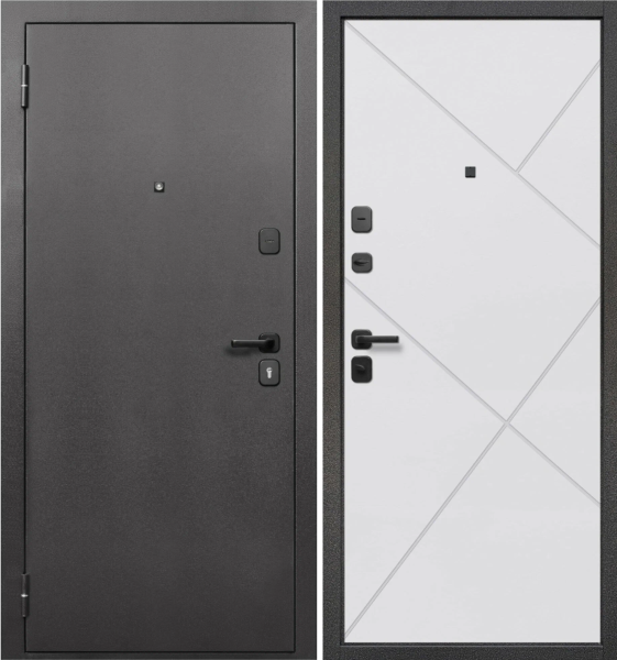 Входная дверь Ferroni 7 см ПРОсемь Антик серебро/ Белый матовый 860х2050 Левое