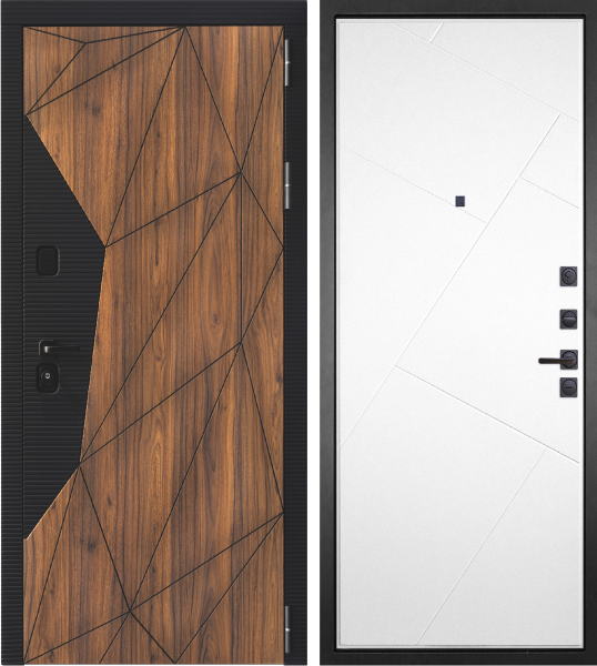 Входная дверь Дверной континент ДК-11 Орех каньон/ Белый матовый 860х2050 Левое